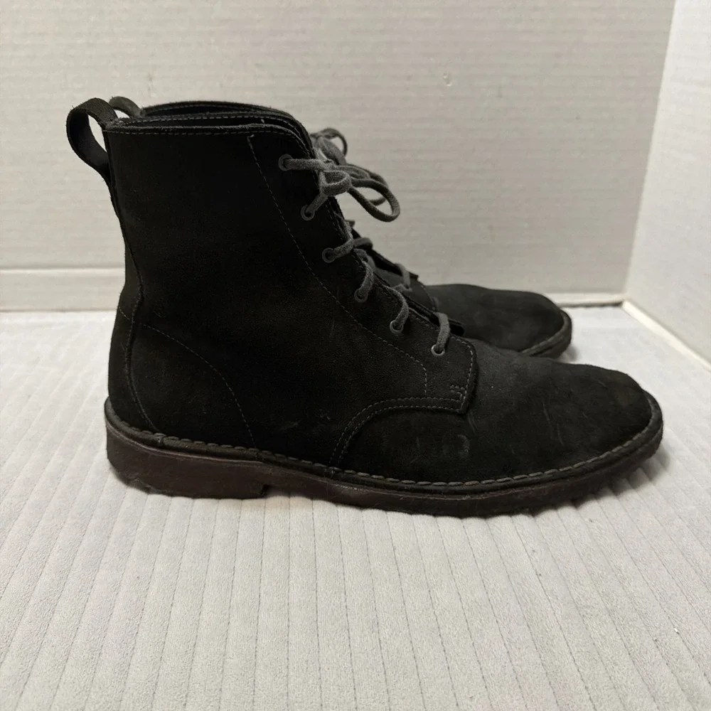 Clarks Originals Dark Brown Charles F Stead Suede Desert Hi Top Boots Size 12 M
